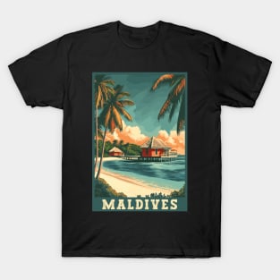 Maldives Tropical Paradise Travel Art T-Shirt